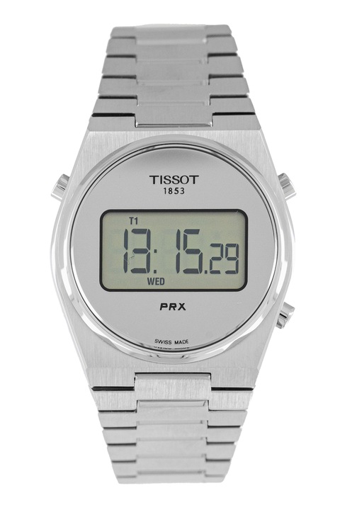 Tissot, Ceas digital rotund cu model unisex, Argintiu