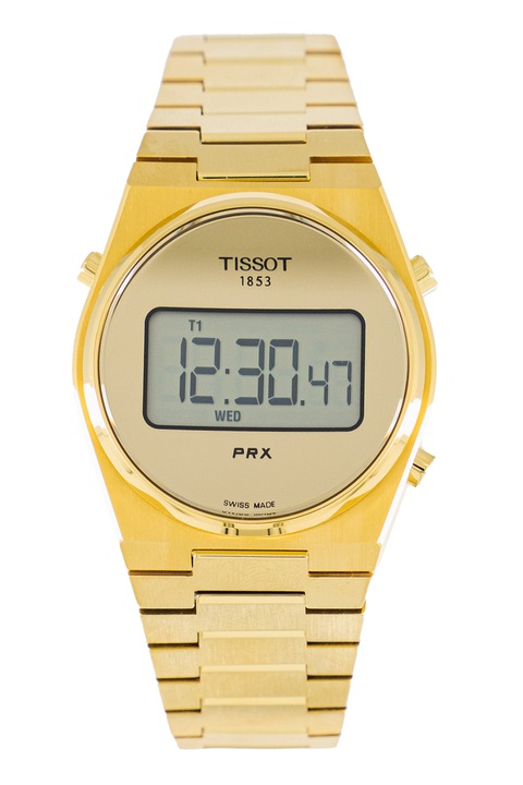 Tissot, Унисекс овален дигитален часовник, Златист