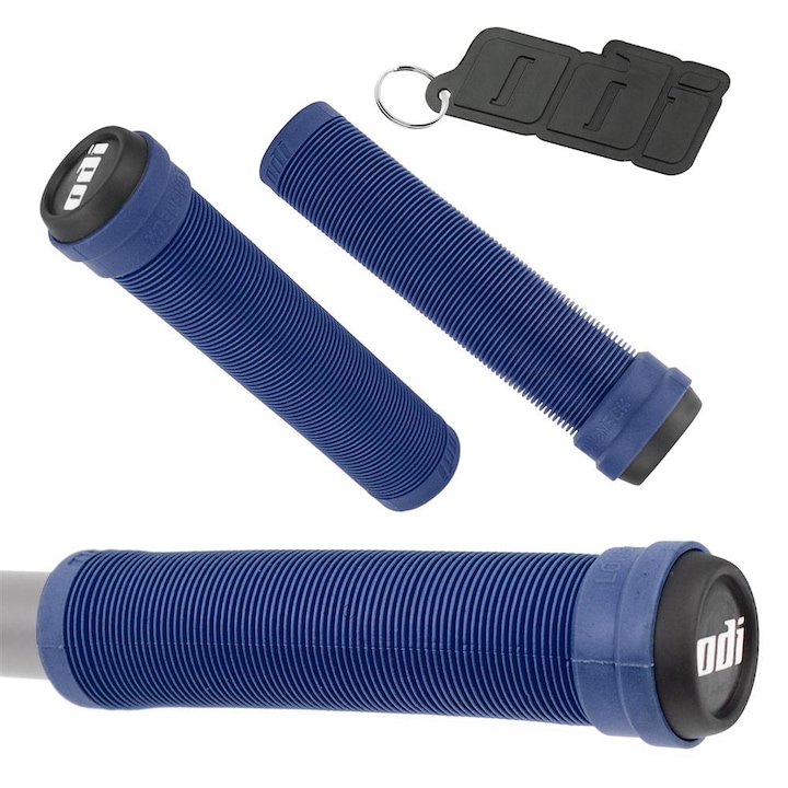 Set 2 mansoane bicicleta, ODI, Longneck SLX, Cauciuc, 160 mm, Bleumarin