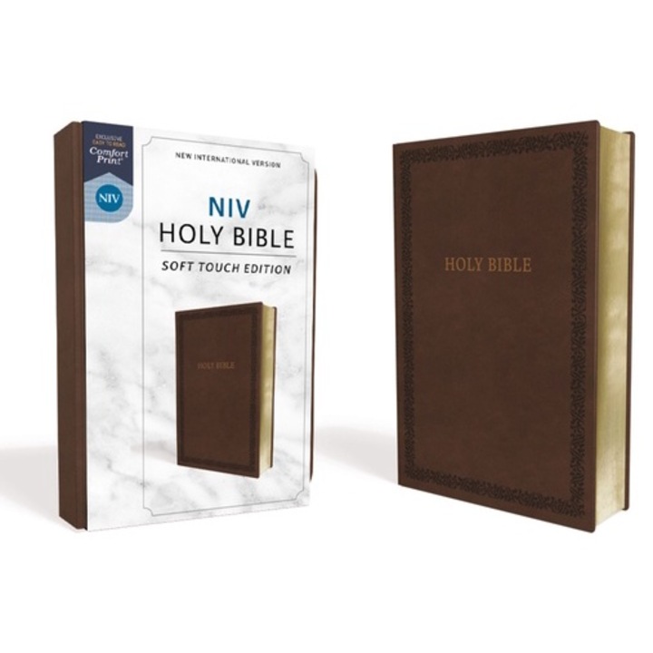 Niv, Holy Bible, Soft Touch Edition, Imitation Leather, Brown, Comfort Print - Zondervan