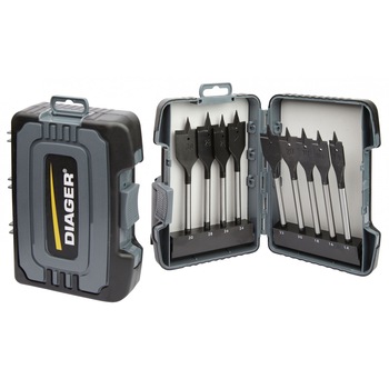 Set 9 burghie plate pentru lemn 14-16-18-20-22-24-26-28-30mm Set 9 burghie plate pentru lemn 14-16-18-20-22-24-26-28-30mm