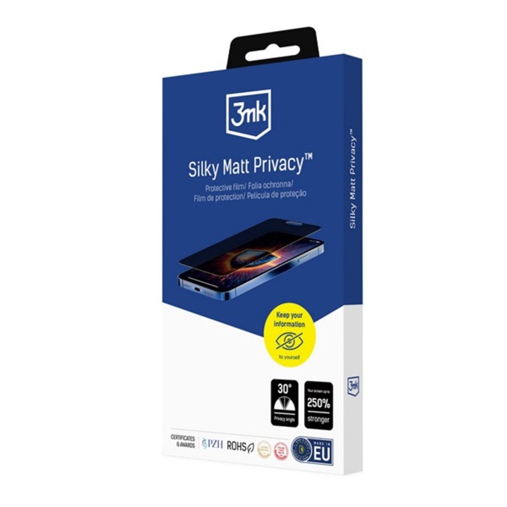 3mk silky matt privacy képernyővédő fólia, matt, tükröződésmentes, tokbarát, betekintés védelem, átlátszó, kompatibilis: Samsung Galaxy S20 Plus, SM-G985F, / Galaxy S20 Plus 5G, SM-G986