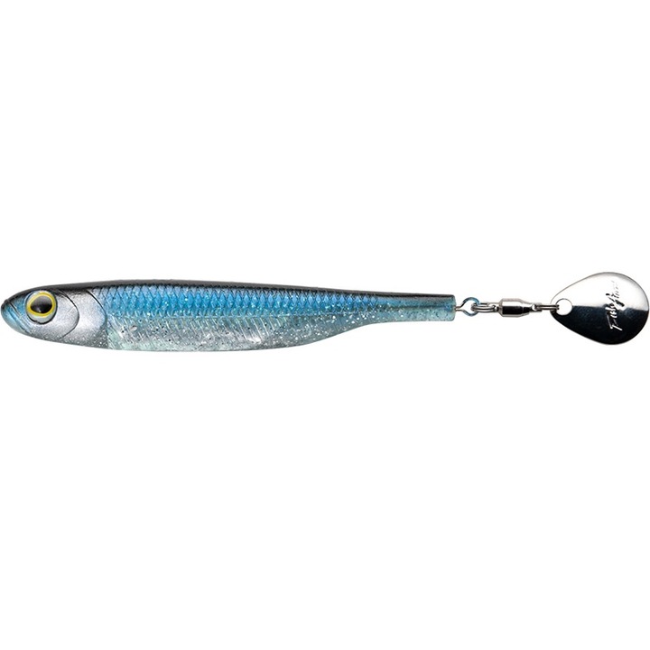 3 db-os pergető farok készlet, Fish Arrow Flash-J Spin Elastomer SW 7,6 cm 101 Maiwashi Silver, süllő, süllő, csuka vagy keszeg horgászatához