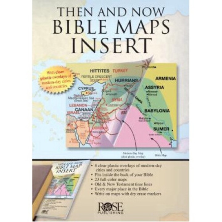 Then And Now Bible Maps Insert - Rose Publishing