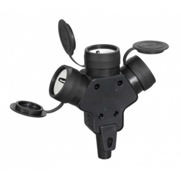 Priza tripla din cauciuc