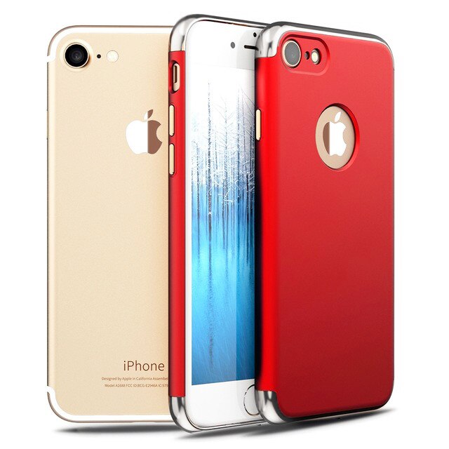 Husa telefon Iphone 7 Plus ofera protectie 3in1 Ultrasubtire - Red S Matte