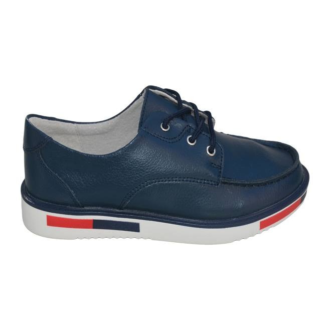 Pantofi casual, din piele naturala si design modern, D&J Exclusive, Bleumarin, Albastru marin