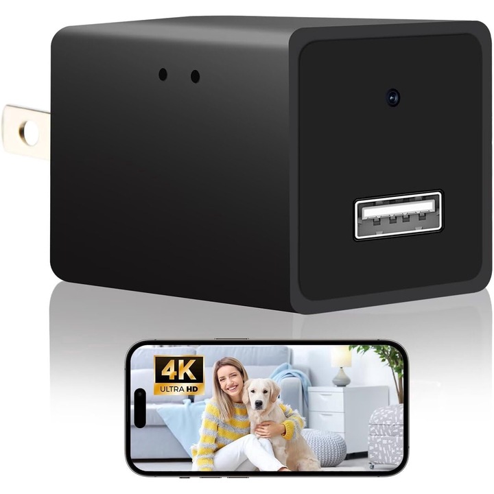 Rejtett kémkamera audióval / videóval 1920 x 1080p Full HD, Occuwzz Mini vezeték nélküli mozgásérzékelős kémkamera, infravörös éjszakai látás tiszta látással, felhő / Micro SD tárhely, fekete