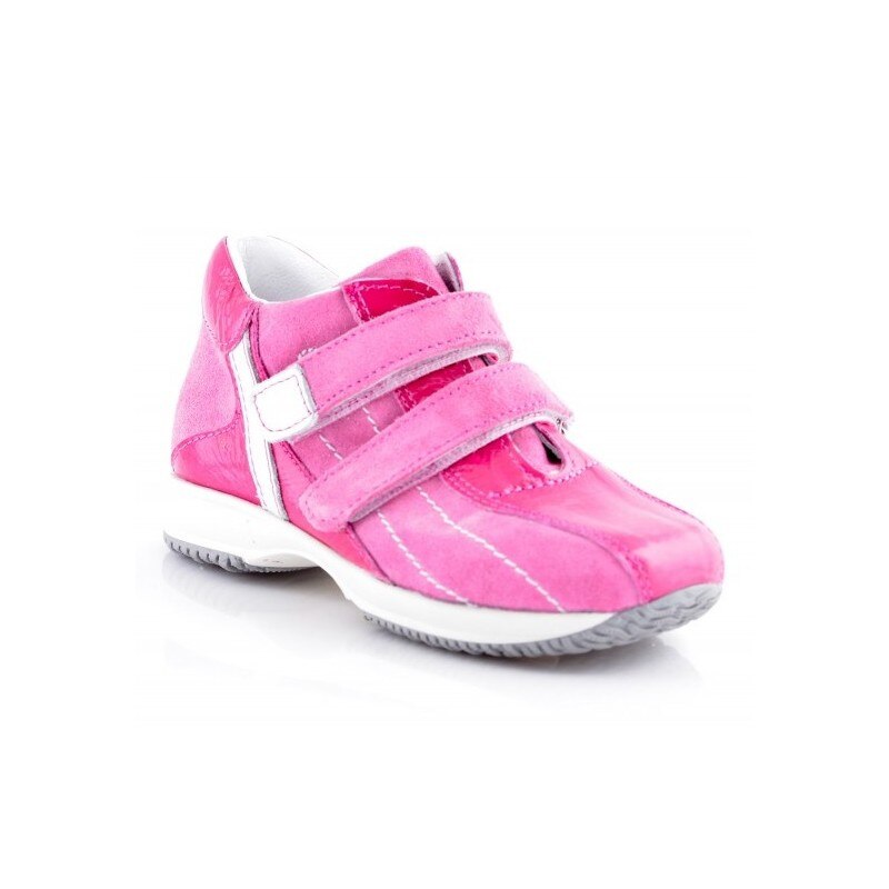 Pantofi copii sport piele Truffi lac roz, marime 25