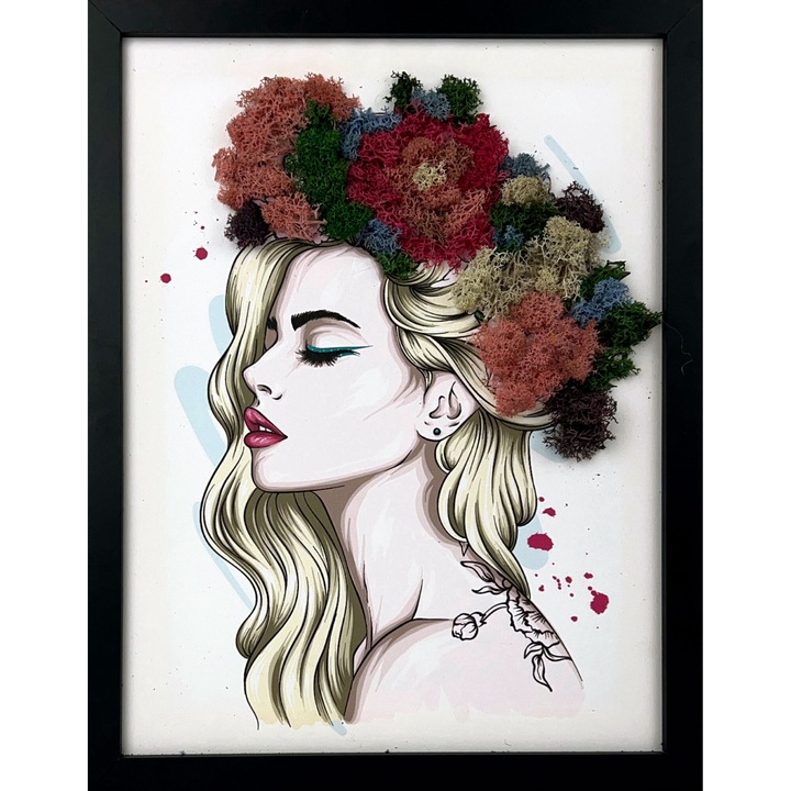 Tablou canvas cu licheni Dream Girl MH0002, 35x45 cm