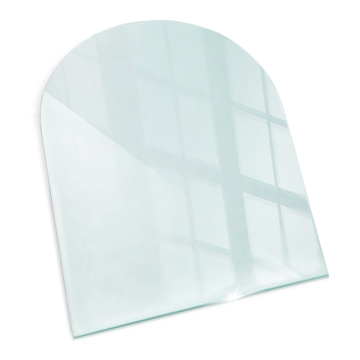 Tabla protectie podea semineu, Tulup, Oval taiat, Transparenta, Termorezistenta, Anti-Zgarieturi, 80x70 cm, 010010780060100000000