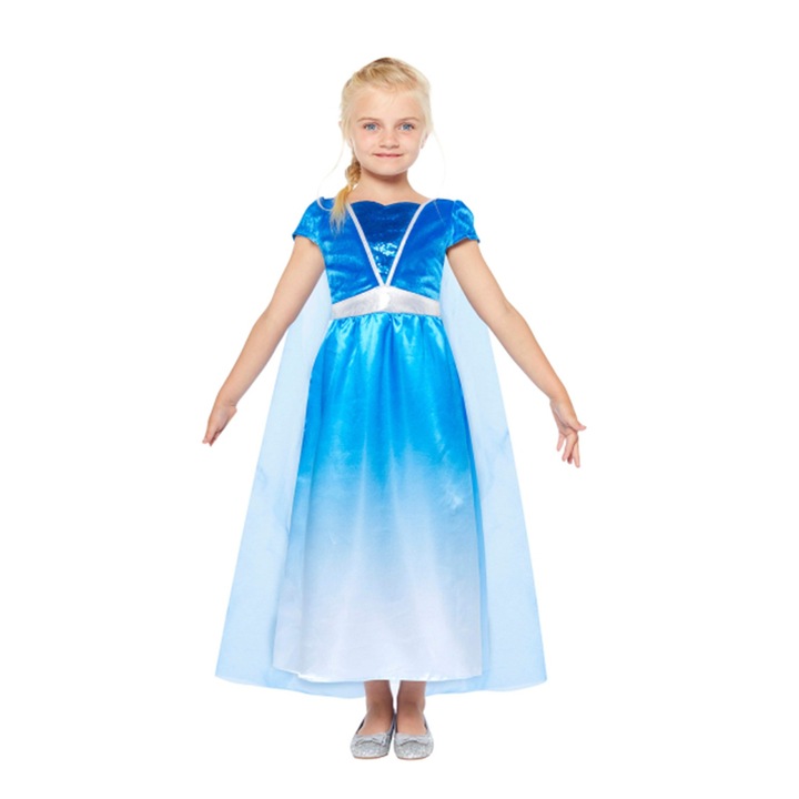 Costum printesa de gheata KidMania® pentru fete, 4-6 ani, 110 cm