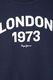 Pepe Jeans London, Tricou cu decolteu la baza gatului si logo, Alb, Bleumarin, 116 CM