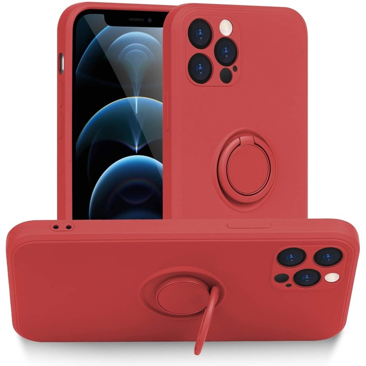 Tok Apple iPhone 12 Pro készülékhez, szilikon, Evolium, piros