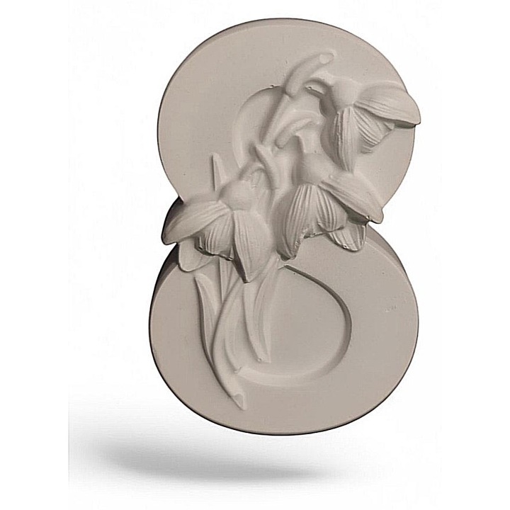 Figurina ipsos 8 martie cu ghiocei, 8.5x5.5