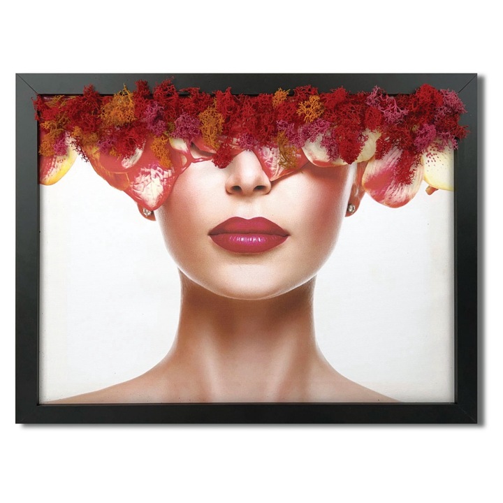 Tablou canvas cu licheni - Red Lips 35x45 cm, MH0010