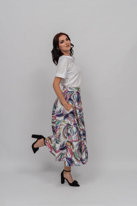 Fusta multicolor, de femei, eleganta