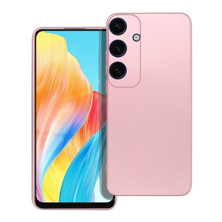 Védőtok, bársony belső, Samsung galaxy A52 / Galaxy A52s kompatibilis, FONIX MetalShield, szilikon, emelt élek, fémezett felület, vékony, rózsaszín