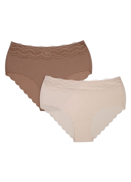 Chiloti cu talie ridicata Pola set de 2 Esotiq Bej, bronz, Multicolor