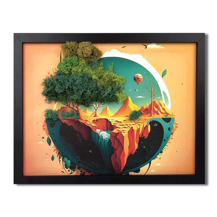 Tablou canvas cu licheni - Imaginary World 35x45 cm, MH0017