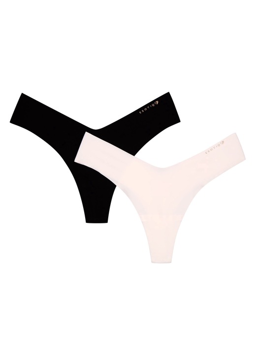 Chiloti stringi Pacaya set de 2 Esotiq negru, crem, Multicolor