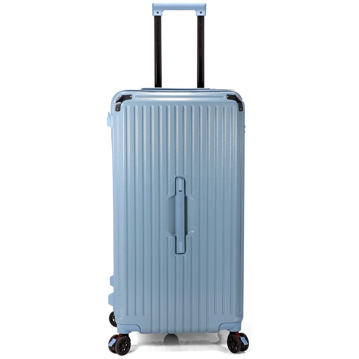 Közepes bőrönd, Benzi BZ 5790, ABS, 4 kerék fékrendszerrel, TSA Zárral, 62 cm, világoskék