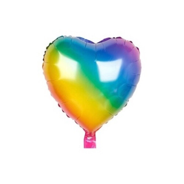 Balon folie inima curcubeu 45 cm, Wow Shop