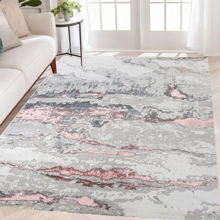 Modern szőnyeg Cleopatra 8435 (Grey-Pink) 200x290cm Szürke-Rózsaszín