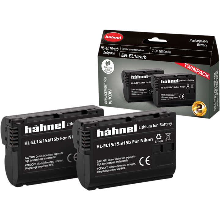 Acumulator Hahnel set 2 buc pentru aparate foto Nikon 1650mAh, 7V, litiu-ion