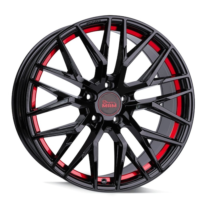 Janta aliaj Mam felgen RS4 BLACK PAINTED RED INSIDE 7.5x17 5x108 et45