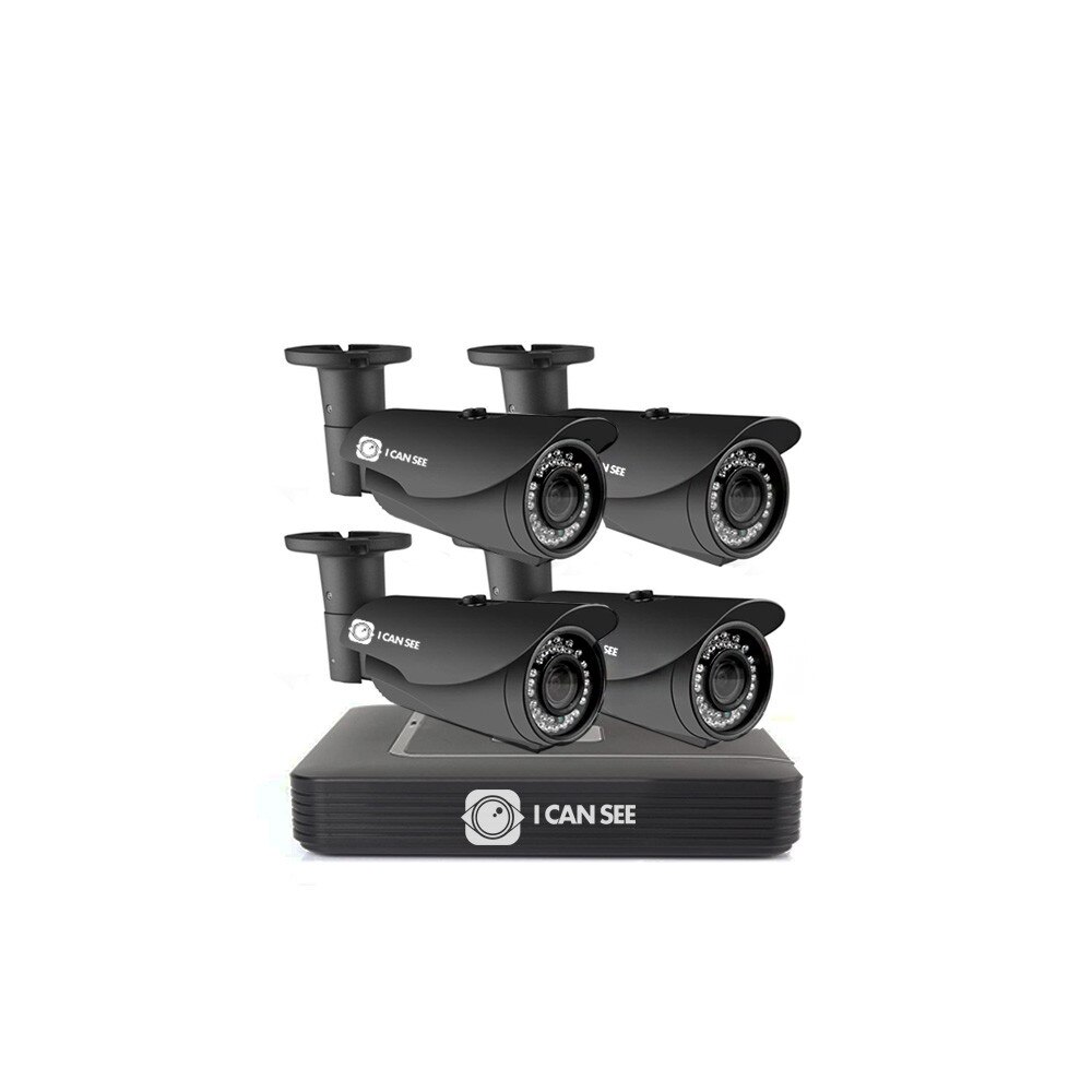 Kit supraveghere ICANSEE ICS-KU210-4MV, cu 4 camere de exterior, Full HD, DVR 4 canale Full HD, 1 canal audio