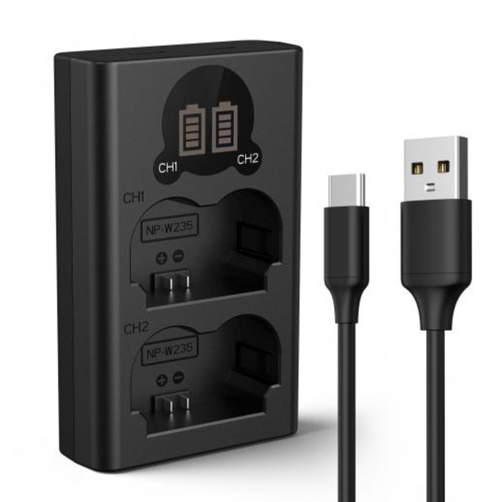 Incarcator Dublu Baterii K&F Concept NP-W235 Battery Charger