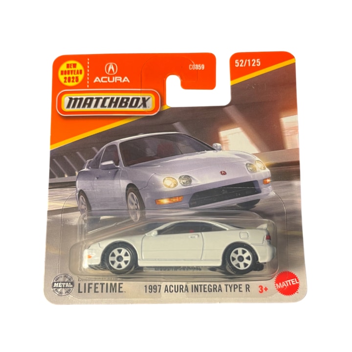 Количка Honda Acura Integra Type R 1997 бял, мащаб 1:64