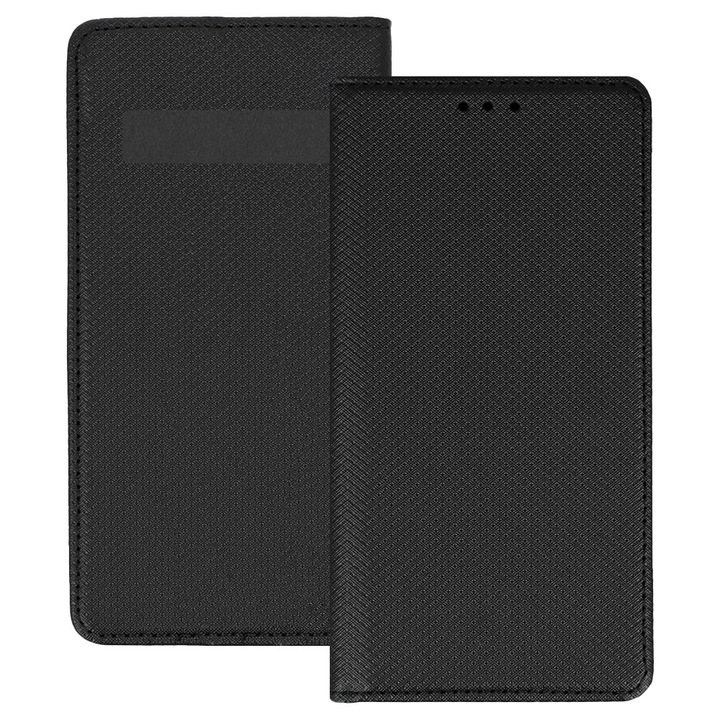Husa pentru Samsung Galaxy S10 Plus, PU Casual Book, Buzunar card, Inchidere magnetica, Functie stand / suport, Decupaj difuzor apeluri, Acoperire completa 360 de grade, Protectie fata-spate, Tip carte, Negru