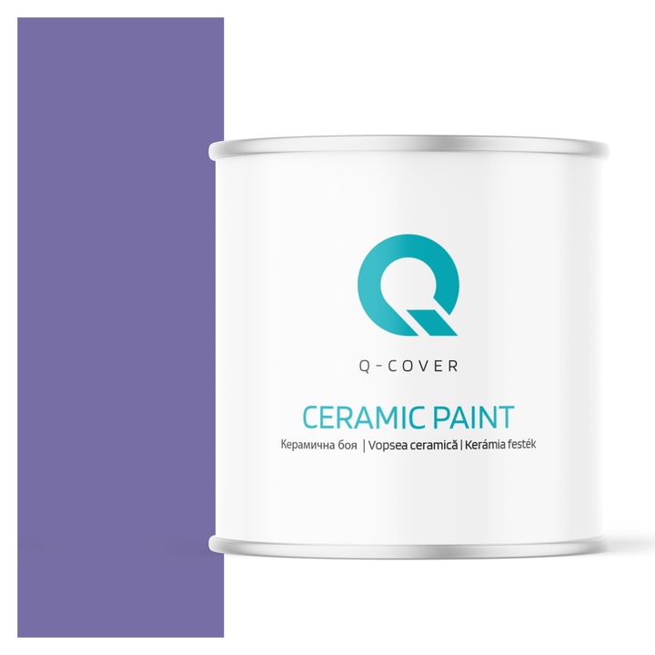 Vopsea ceramica, Q-Cover, Pruna H2618, pentru interior, pe baza de apa, galeti de fier, usor de aplicat, rezistent la frecare, elimina reflexiile luminii, sigura pentru persoanele alergice, fara miros, tixotropa, Mat, 2L