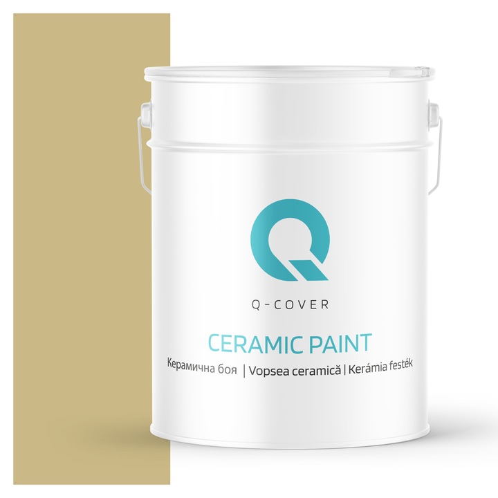 Vopsea ceramica, Q-Cover, Verde maroniu H2348, pentru interior, pe baza de apa, galeti de fier, usor de aplicat, rezistent la frecare, elimina reflexiile luminii, sigura pentru persoanele alergice, fara miros, tixotropa, Mat, 10L