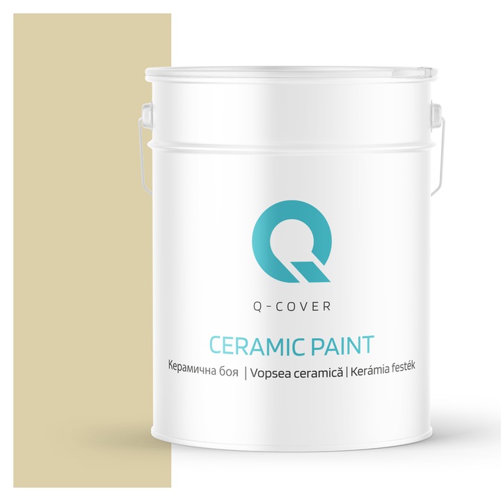 Vopsea ceramica, Q-Cover, Verde maroniu deschis H2362, pentru interior, pe baza de apa, galeti de fier, usor de aplicat, rezistent la frecare, elimina reflexiile luminii, sigura pentru persoanele alergice, fara miros, tixotropa, Mat, 10L