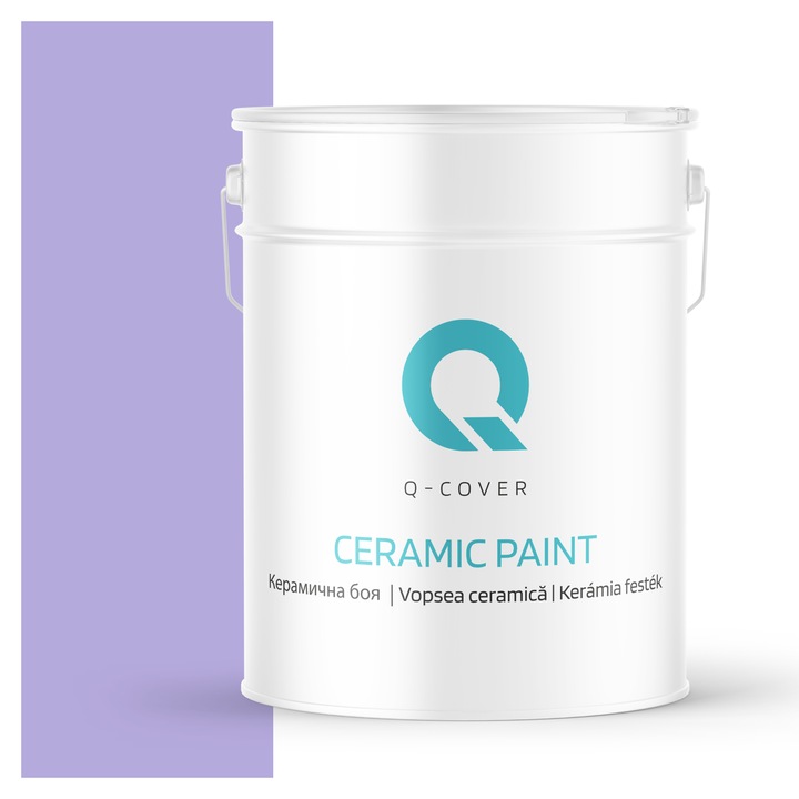 Vopsea ceramica, Q-Cover, Lila H2743, pentru interior, pe baza de apa, galeti de fier, usor de aplicat, rezistent la frecare, elimina reflexiile luminii, sigura pentru persoanele alergice, fara miros, tixotropa, Mat, 10L