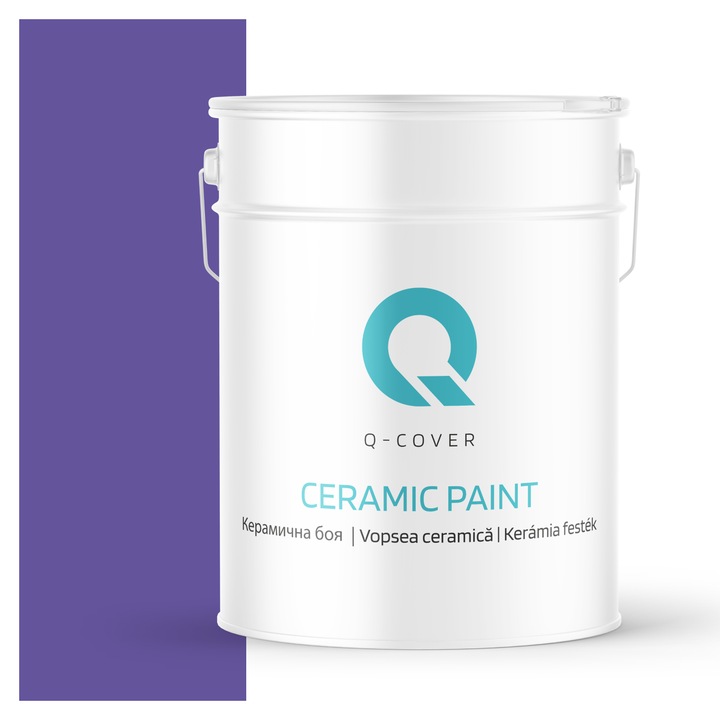 Vopsea ceramica, Q-Cover, Purpuriu H2711, pentru interior, pe baza de apa, galeti de fier, usor de aplicat, rezistent la frecare, elimina reflexiile luminii, sigura pentru persoanele alergice, fara miros, tixotropa, Mat, 10L