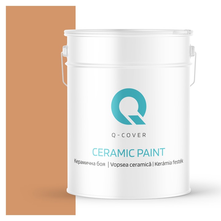 Vopsea ceramica, Q-Cover, Crem H6135, pentru interior, pe baza de apa, galeti de fier, usor de aplicat, rezistent la frecare, elimina reflexiile luminii, sigura pentru persoanele alergice, fara miros, tixotropa, Mat, 10L