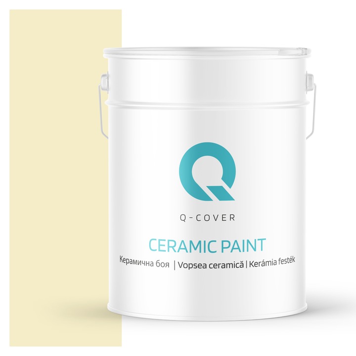 Vopsea ceramica, Q-Cover, Galben pal H6883, pentru interior, pe baza de apa, galeti de fier, usor de aplicat, rezistent la frecare, elimina reflexiile luminii, sigura pentru persoanele alergice, fara miros, tixotropa, Mat, 10L