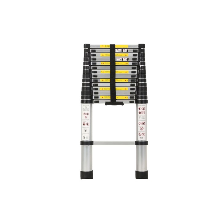 Телескопична стълба, изработена от алуминий, разтегателна до 3,8 метра, 14 стъпала, Omega