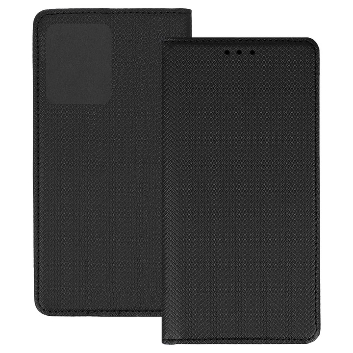 Husa pentru Motorola Edge 40 Pro, PU Casual Book, Buzunar card, Inchidere magnetica, Functie stand / suport, Decupaj difuzor apeluri, Acoperire completa 360 de grade, Protectie fata-spate, Tip carte, Negru