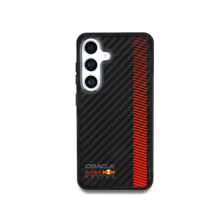 Калъф, Red Bull Real Carbon Fiber Powerbar Magnet за Samsung Galaxy S25 Plus, Черно