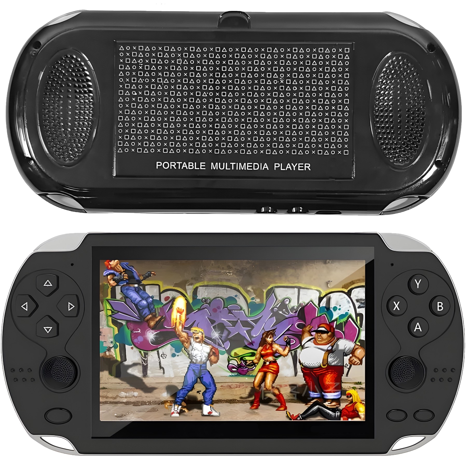 Consola Portabila RETOO PlayTech X Mini, 5.1", 7GB, 1000+ Jocuri Retro, TV Out, Cititor Card SD, Casti Incluse, Baterie Durabila, Functii Multimedia, Design Compact, Ideala Pentru Nostalgici si Pasionatii De Jocuri Clasice, Control Usor si Interfata