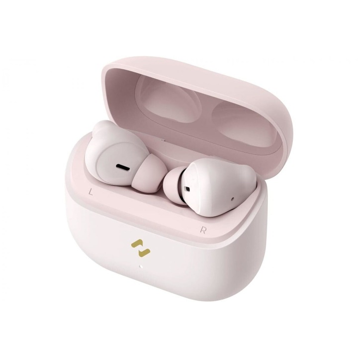 Havit TW982 vezeték nélküli fejhallgató, rózsaszín, 33 óra akkumulátor üzemidő, érintésvezérlés, szett