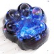 Jucarie antistres squishy, cu revenire lenta, model labuta de pisica cu sclipici, Squishi Pinch Family, albastru-negru