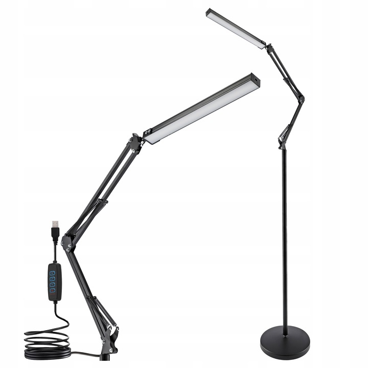 Lampa de podea LED 10W Comutator Lampa de citire Noapte 3 Culori Negru