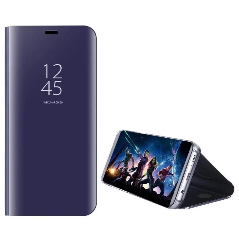 Husa Tip Carte, Compatibila cu Huawei Mate 10 Lite, Flip Cover Oglinda, Violet