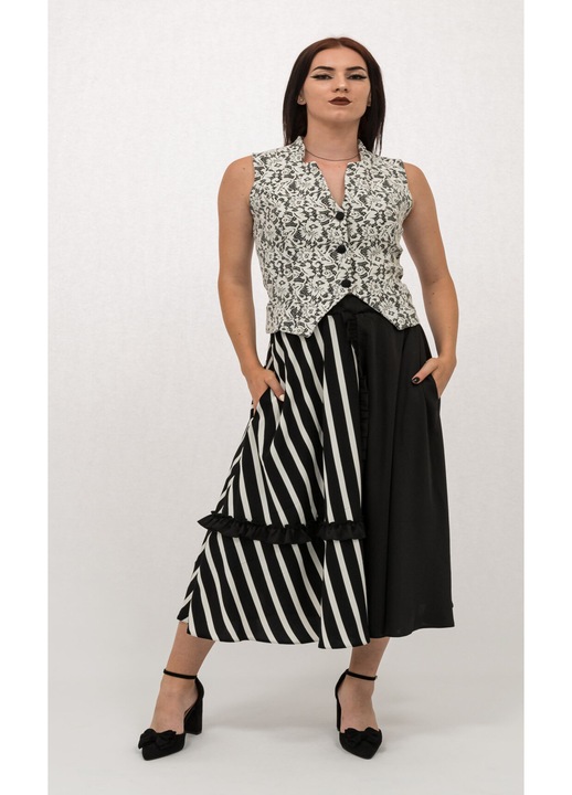 Fusta Neagra cu Dungi Eleganta Aida - 3XL(46)